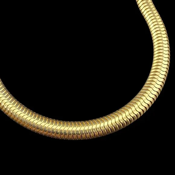 Kenneth J. Lane Gold Tone Adjustable 20" Snake Chain Necklace Vintage - Picture 4 of 10